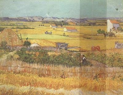 Vincent Van Gogh Havest at La Crau,wtih Mountmajour in the Background (nn04) Spain oil painting art